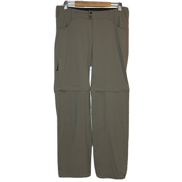 Columbia Omnishield Women's Pants 12 Zip Off Shorts Khaki Tan Water Repellent - Picture 1 of 10